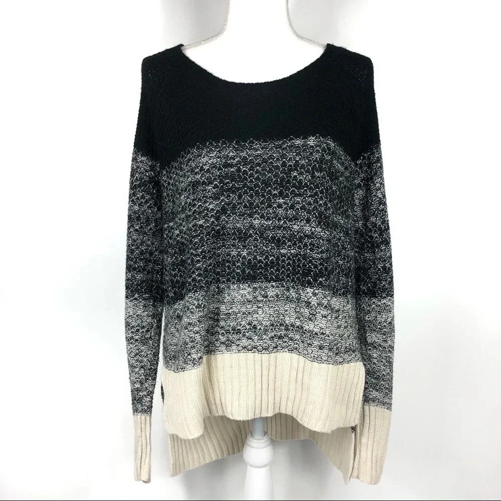 Cloud Chaser | Striped Hi Low Asymmetrical Sweater